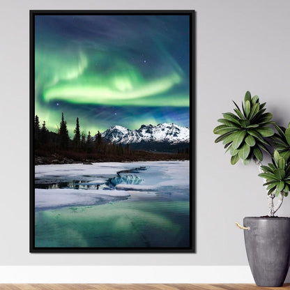 Northern Lights Landscape Canvas Wall Art