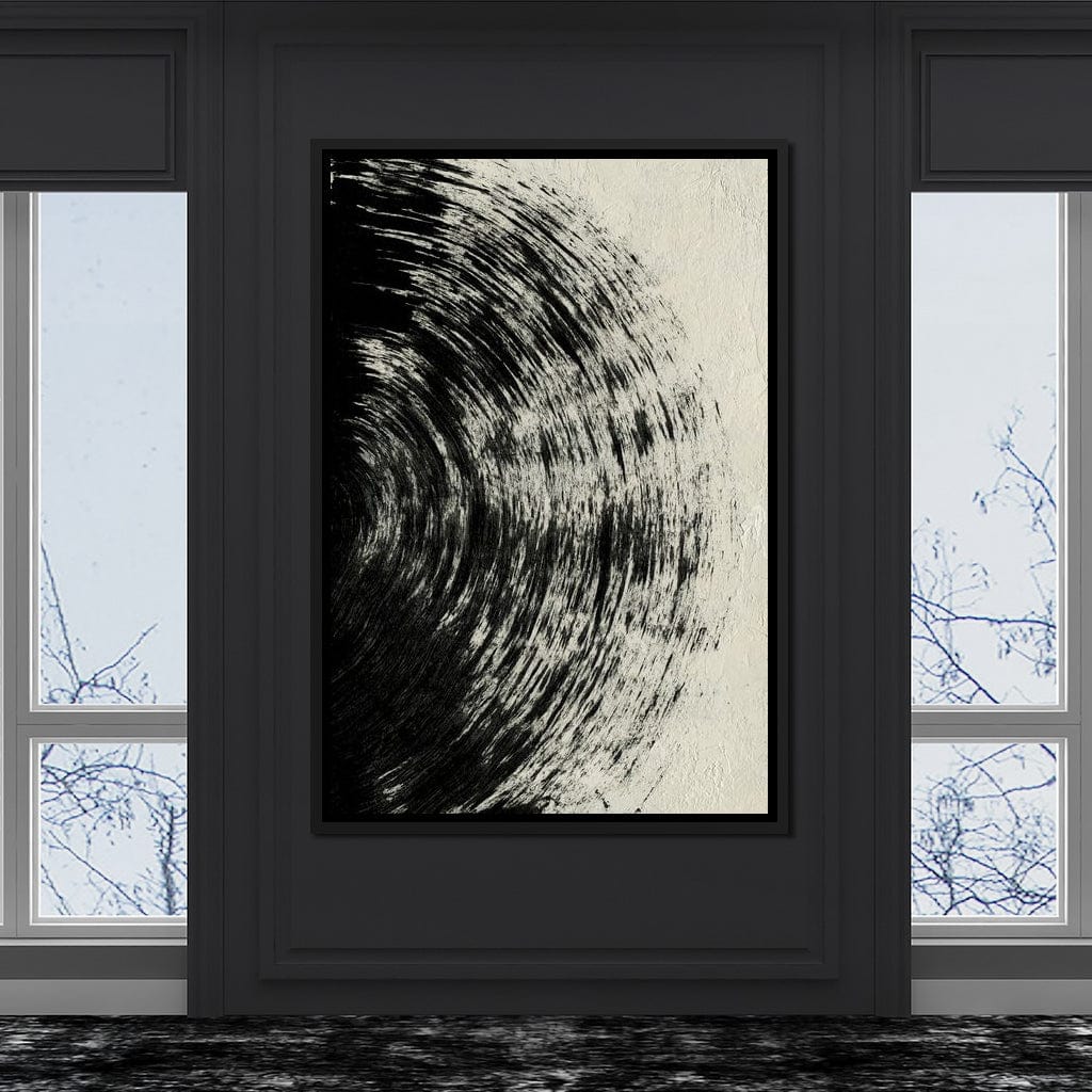 Abstract Black Circle Canvas Wall Art