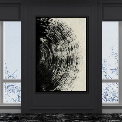 Abstract Black Circle Canvas Wall Art