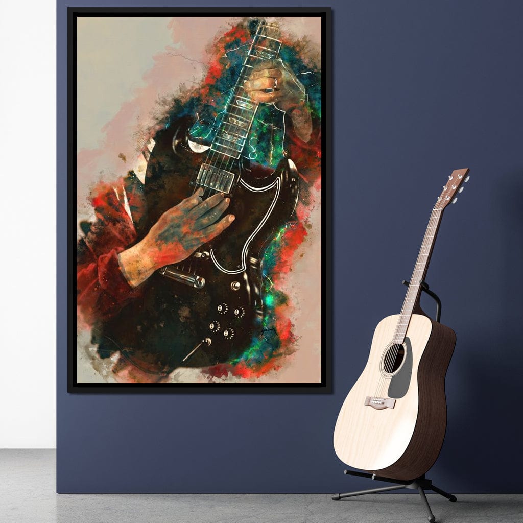 Angus Young's Guitar Canvas Wall Art