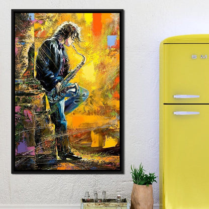 Man With Saxophone Canvas Wall Art