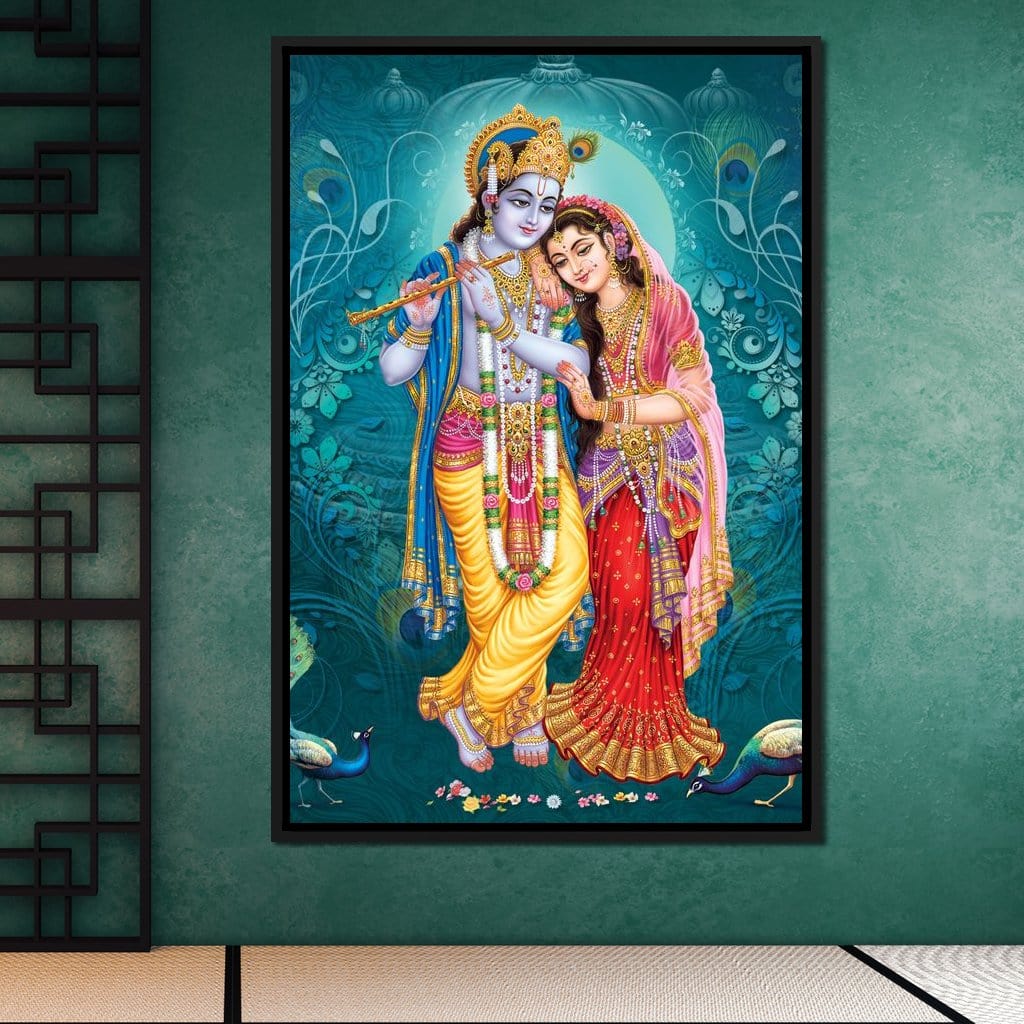 Radha & Krishna Couple Canvas Wall Art