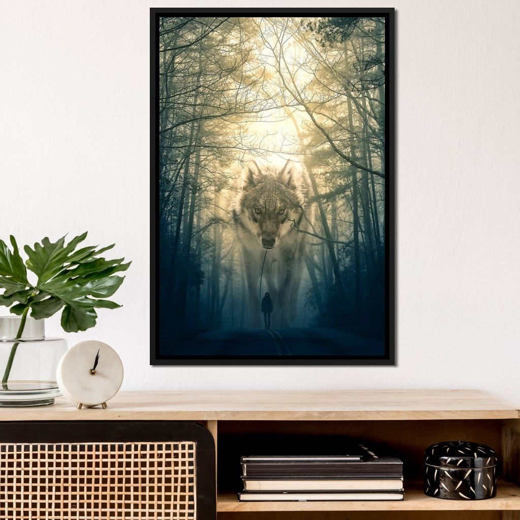 Wolf Walking - Alex Graphex Canvas Wall Art