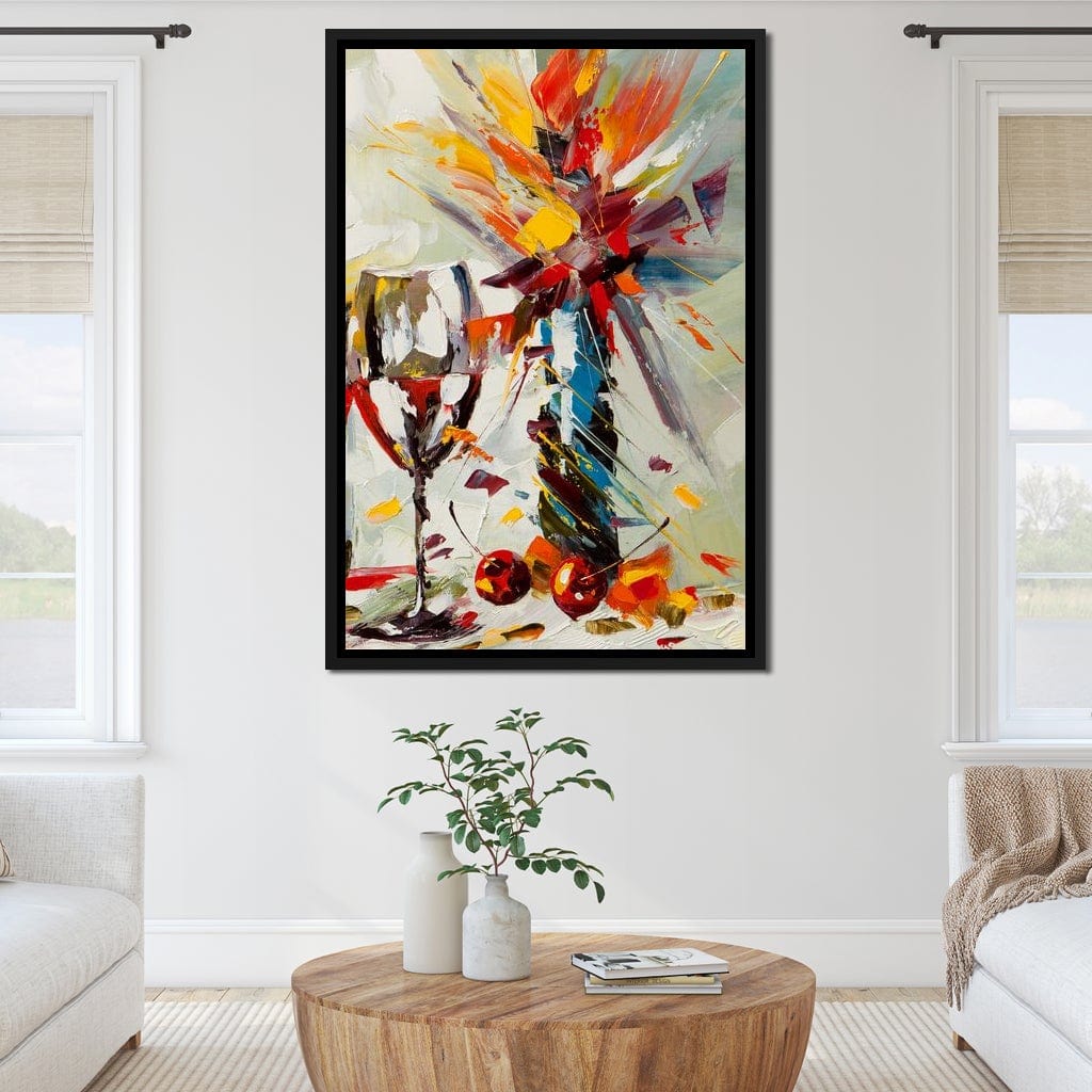 Wine & Flowers Canvas Wall Art