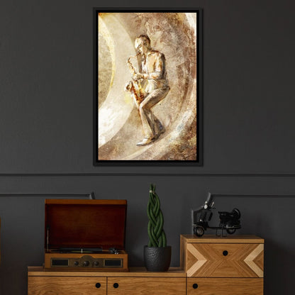 Playing the Saxophone Canvas Wall Art