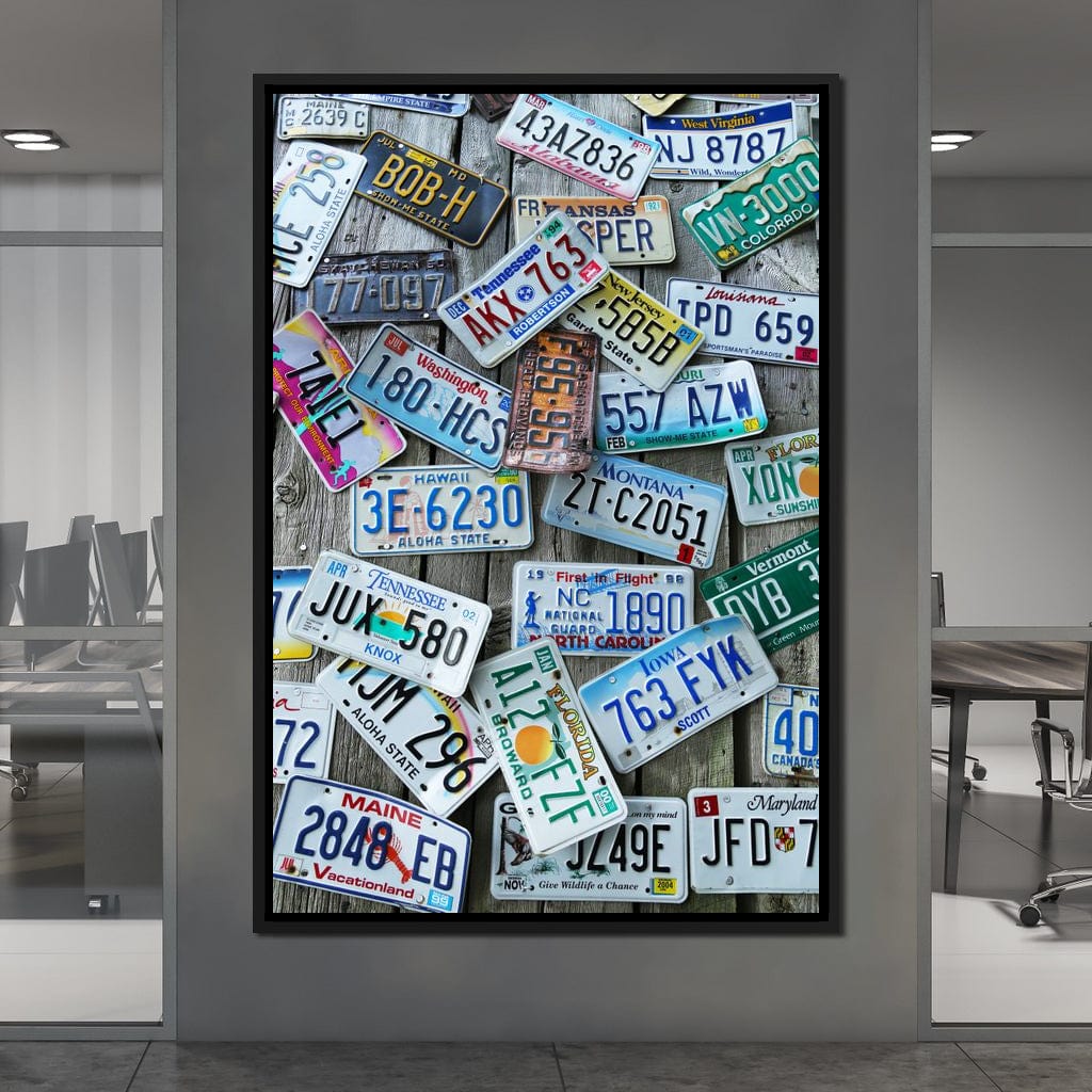 License Plates Canvas Wall Art