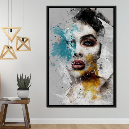Mixart Female Portrait Canvas Wall Art