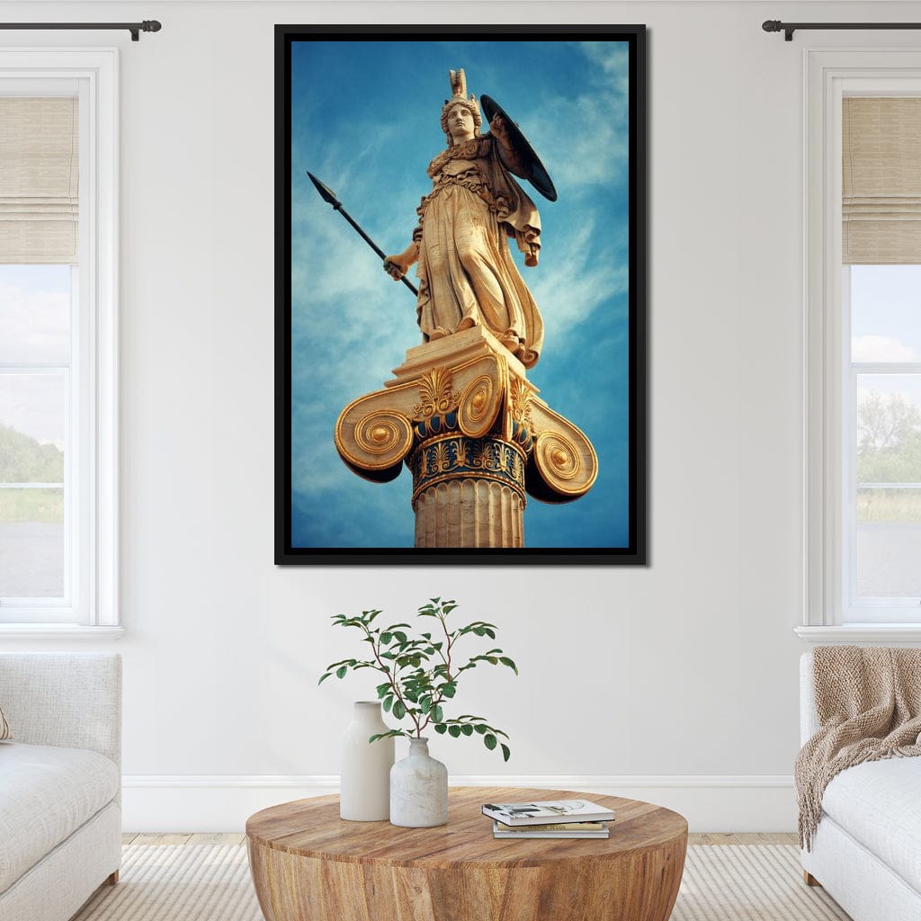 Athena Statue in Athens Canvas Wall Art