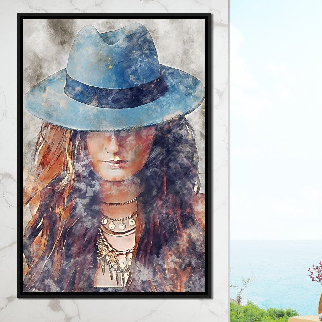Girl in a Hat - Mateo Canvas Wall Art