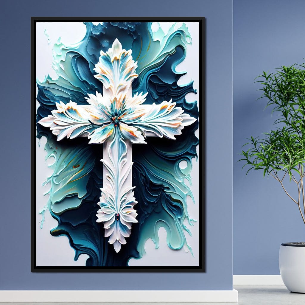 Floral Cross 06 Canvas Wall Art