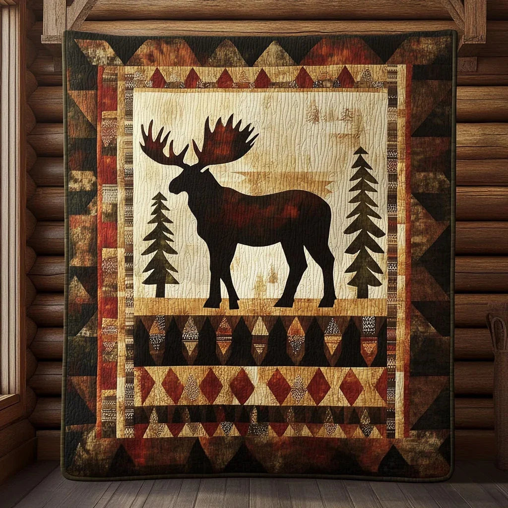 Cedar Moose Quilt Blanket