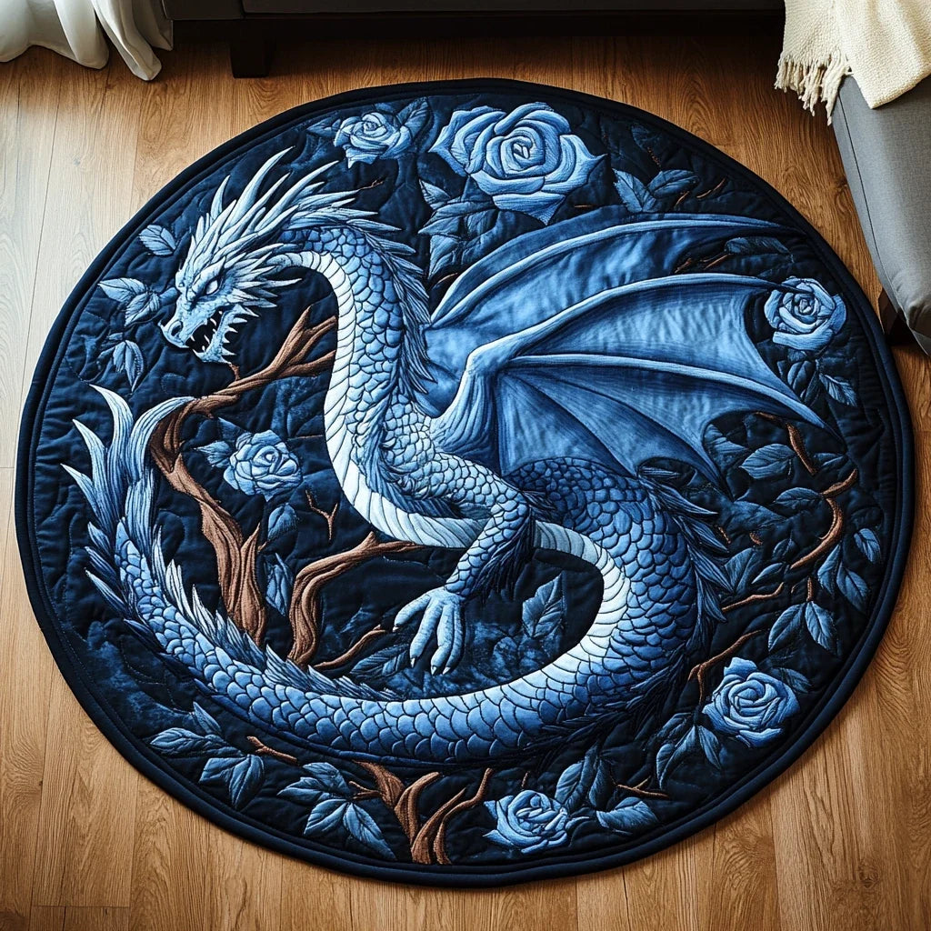 Celestial Dragon Quilted Round Mat