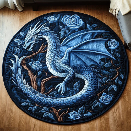 Celestial Dragon Quilted Round Mat