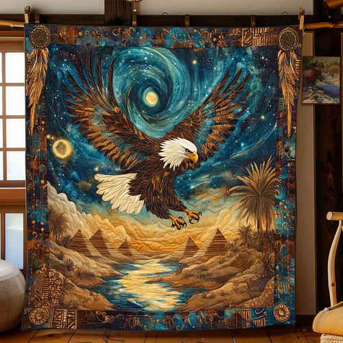 Celestial Eagle Pyramid Quilt Blanket