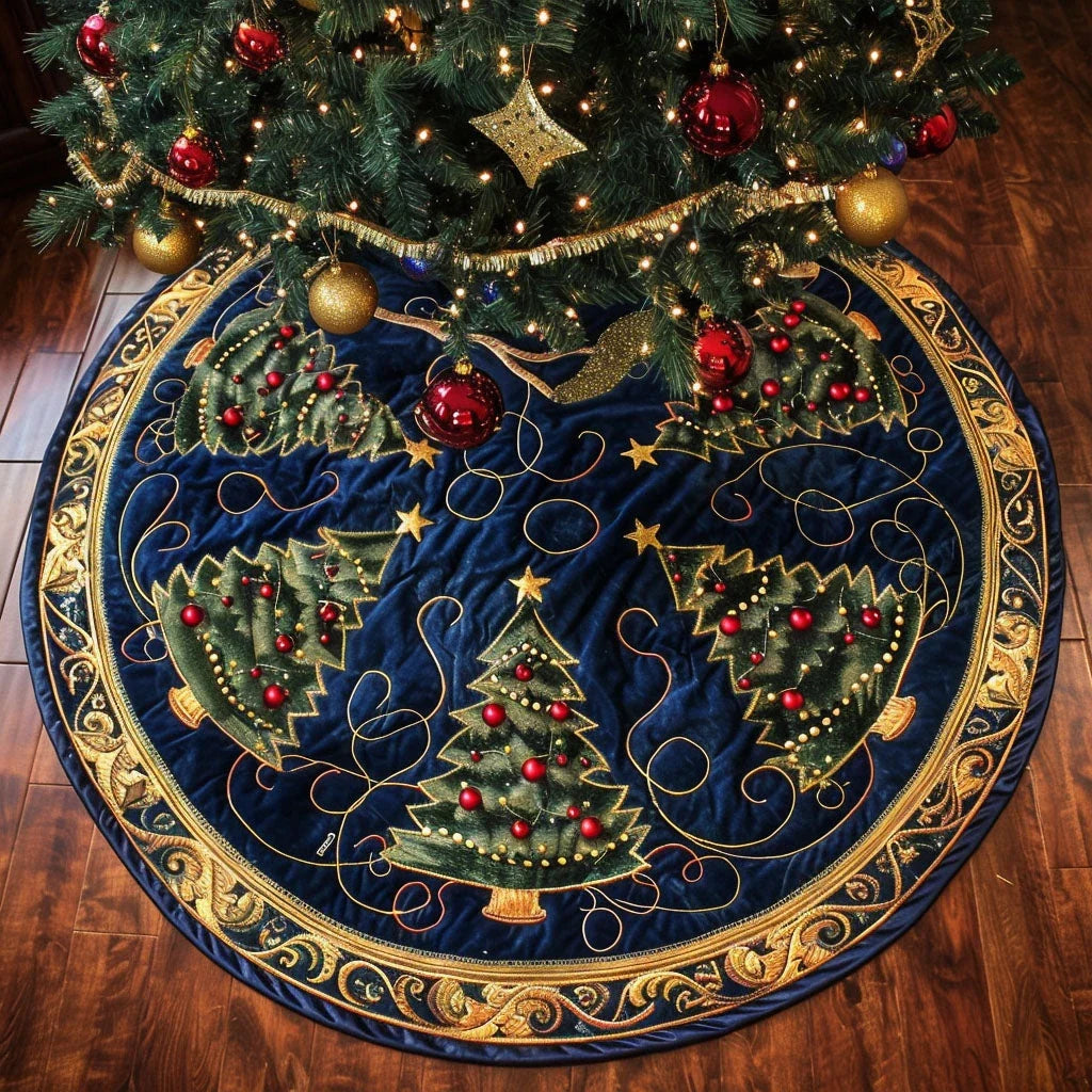 Celestial Pines Quilted Tree Skirt