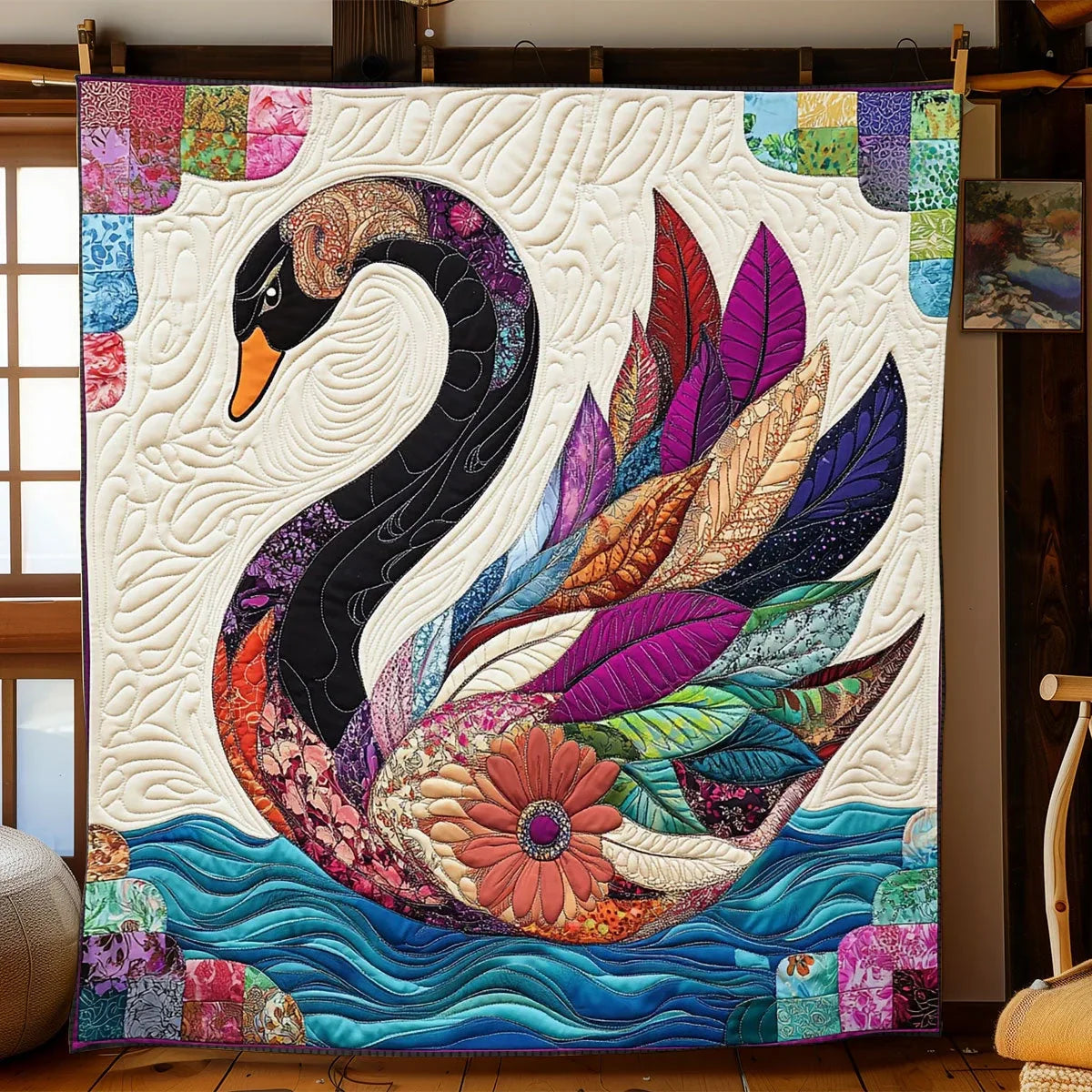 Celestial Plumage Quilt Blanket