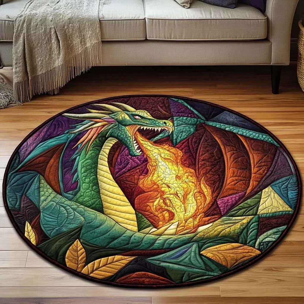 Celestial Roar Quilted Round Mat