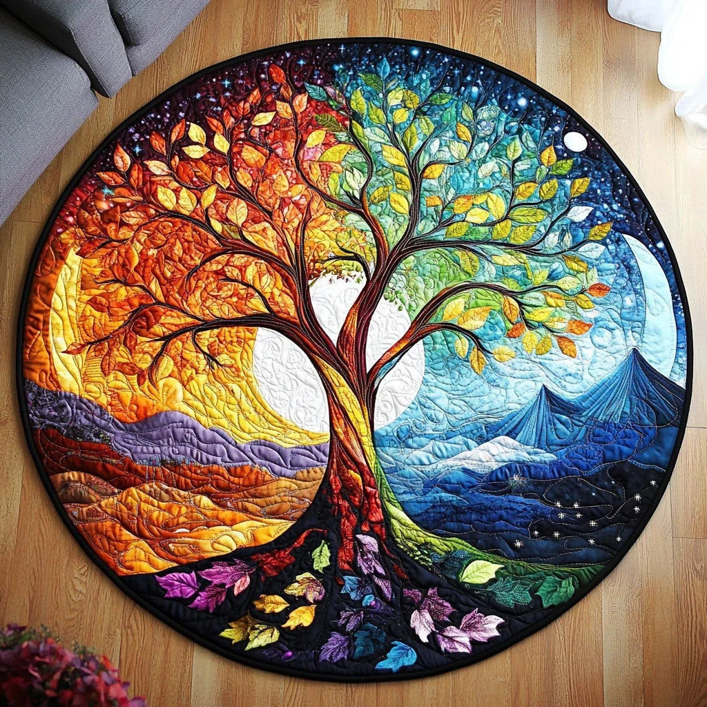 Celestial Roots Quilted Round Mat