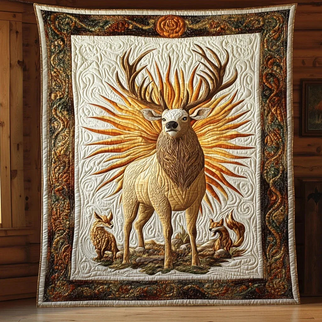 Celestial Stag Quilt Blanket
