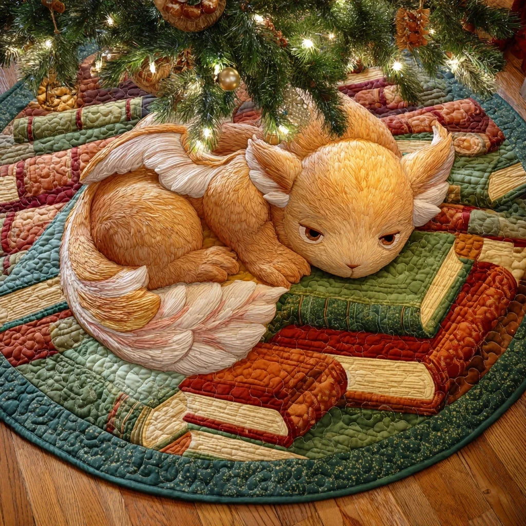 Celestial Tome Dragon Christmas Quilted Tree Skirt