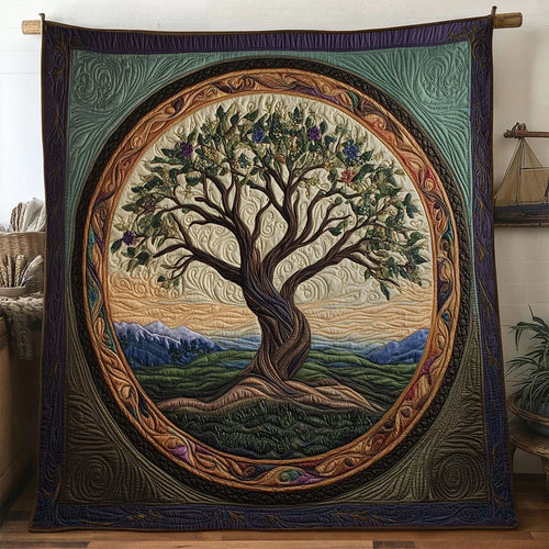 Celestial Tree Of Life Quilt Blanket