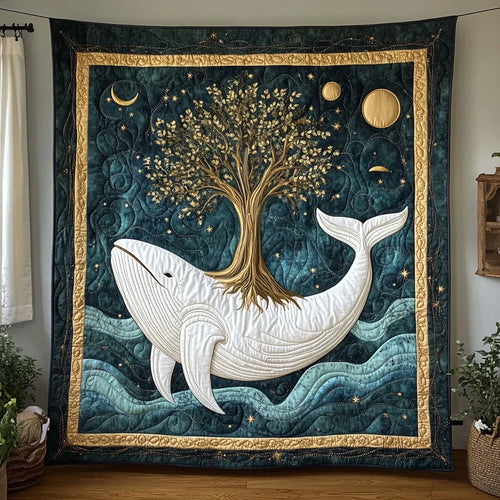 Celestial Whale Quilt Blanket