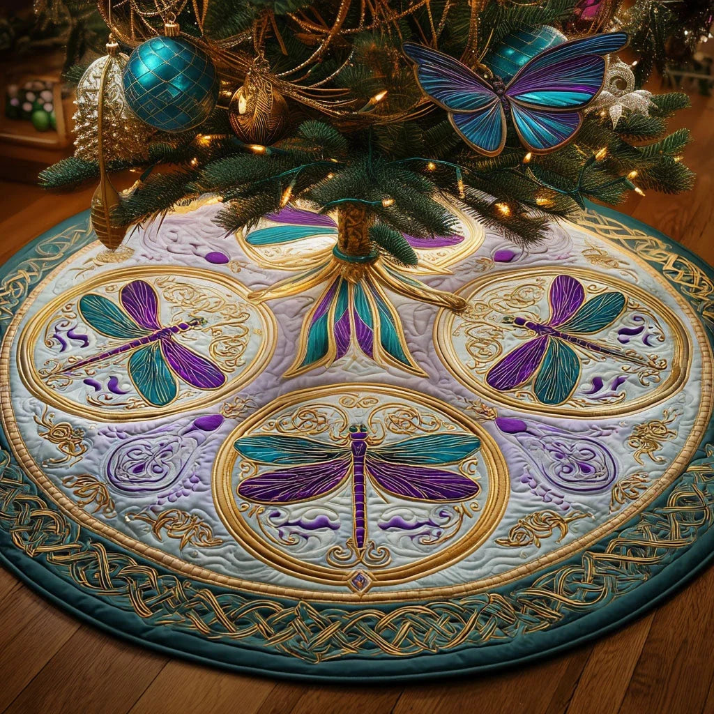Celestial Wings Christmas Quilted Tree Skirt