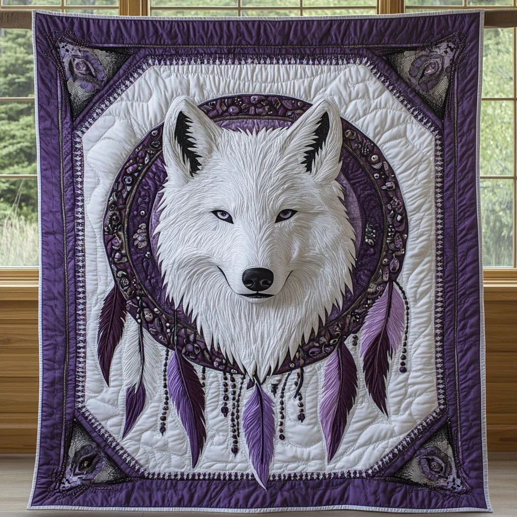 Celestial Wolf Quilt Blanket