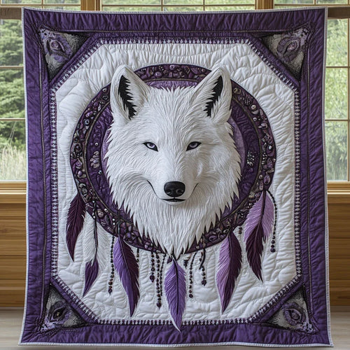 Celestial Wolf Quilt Blanket