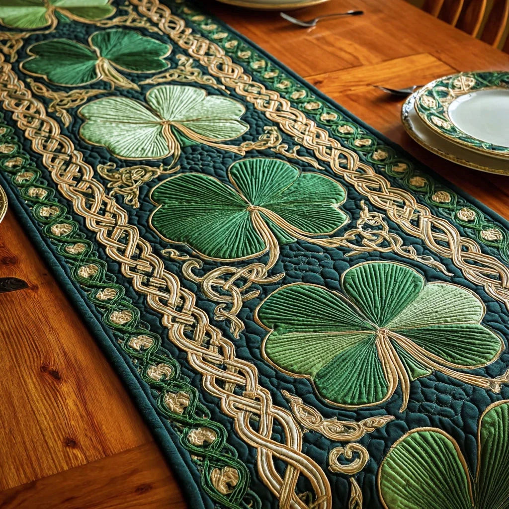 Celtic Clover Quilted Table Runner