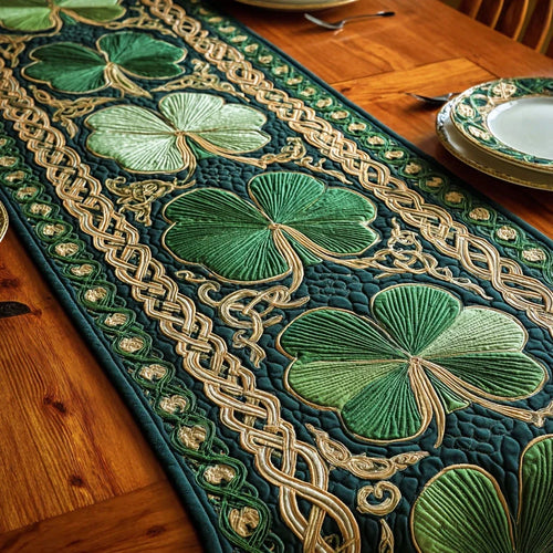 Celtic Clover Quilted Table Runner