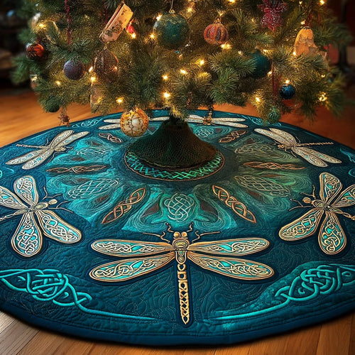 Celtic Meadow Flight Christmas Quilted Tree Skirt