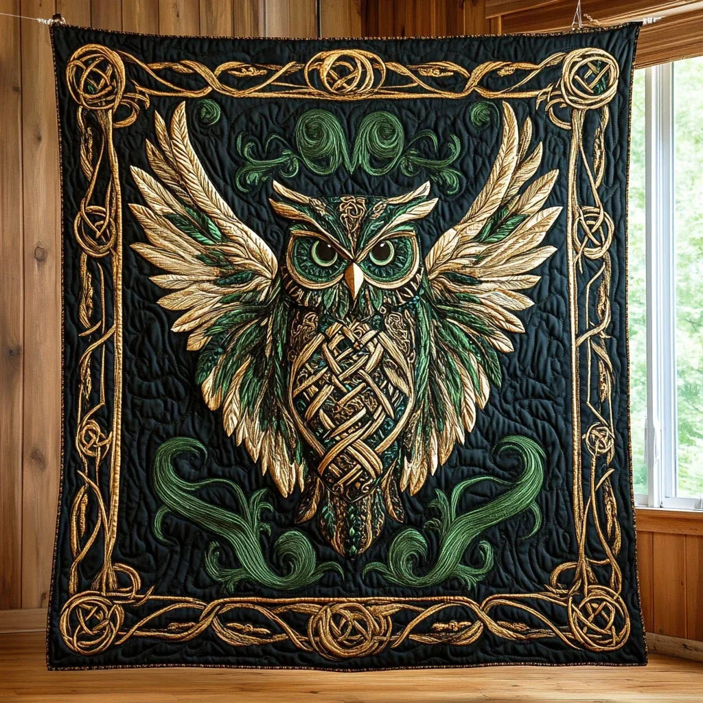 Celtic Owl Quilt Blanket