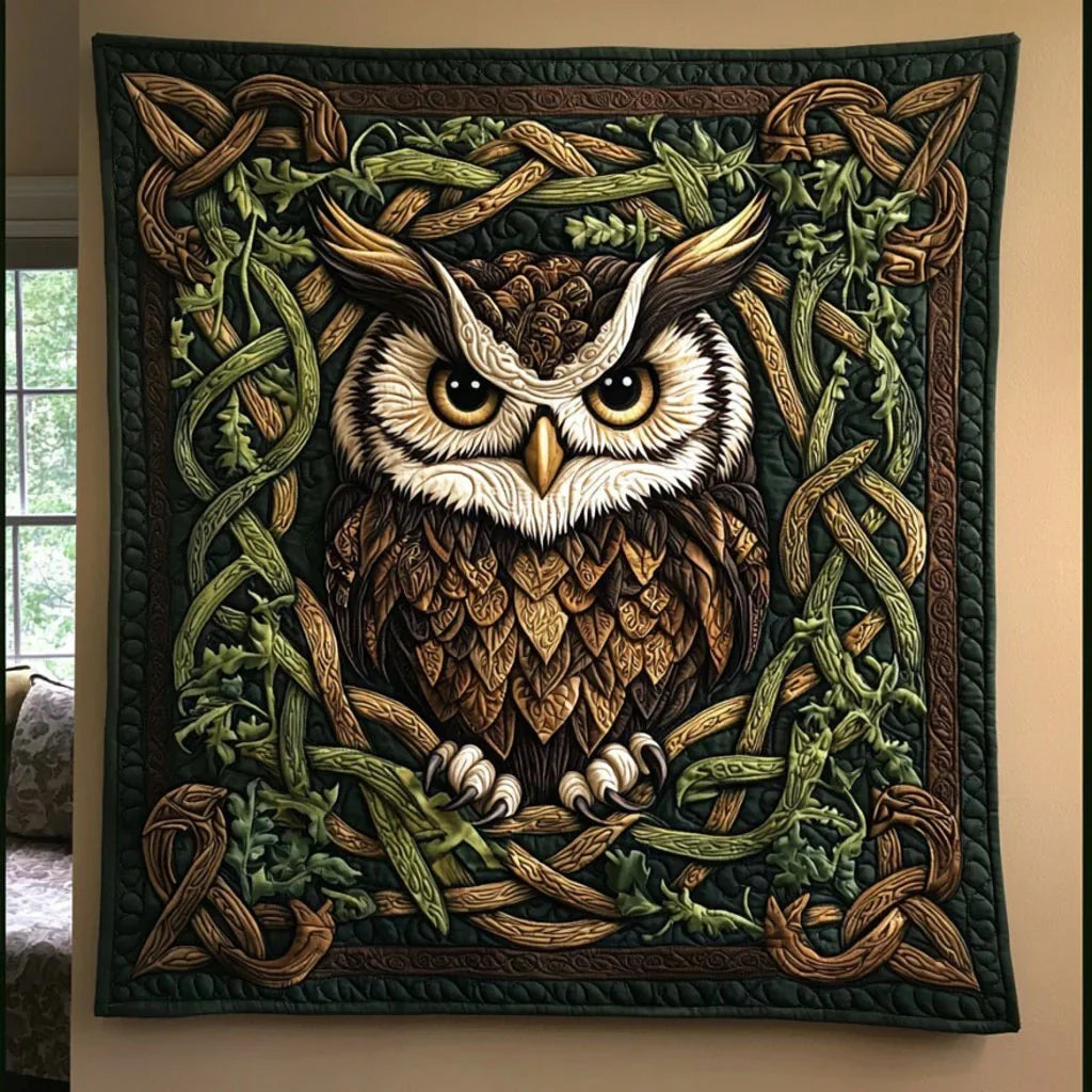 Celtic Owl Quilt Blanket