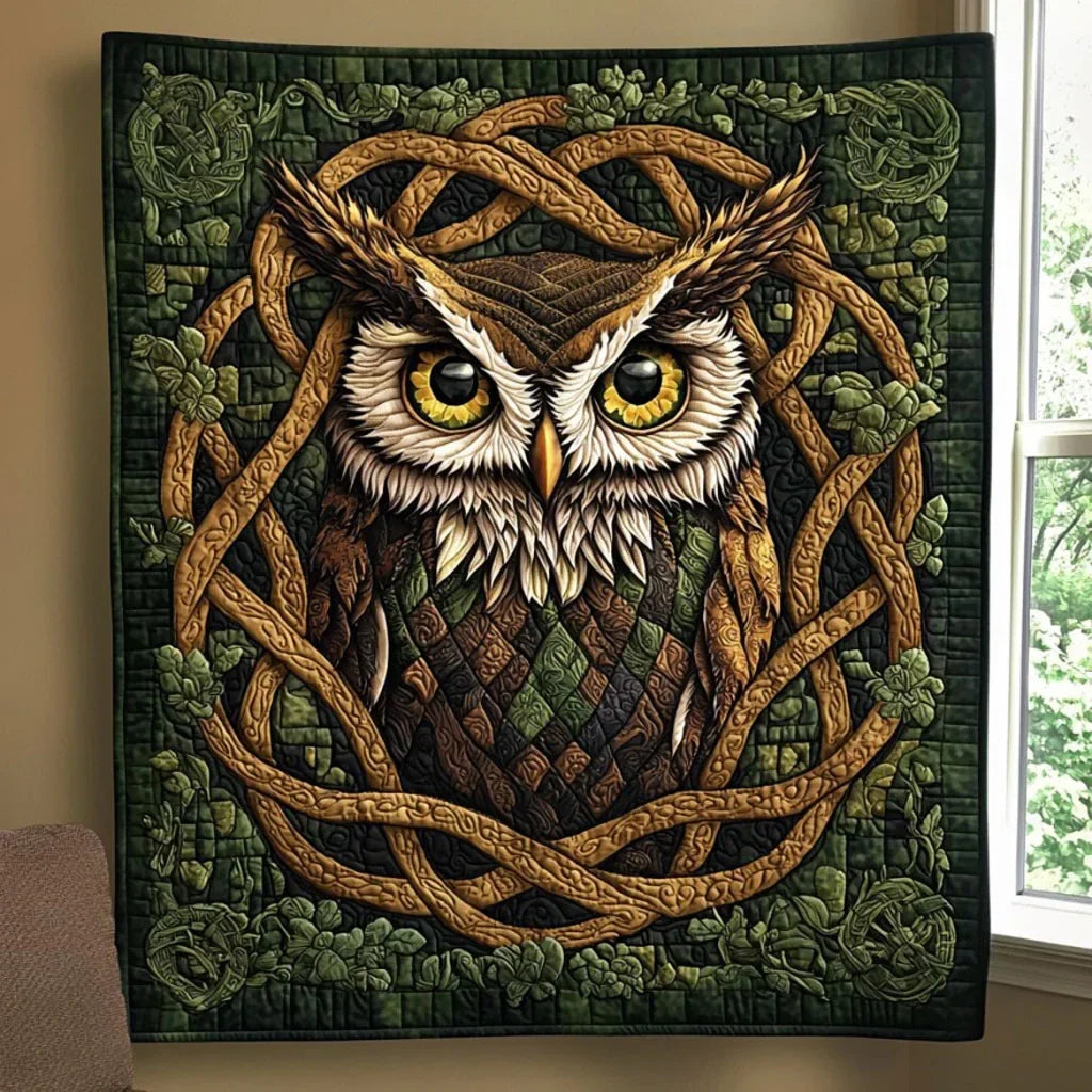 Celtic Owl Quilt Blanket
