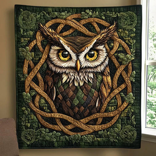 Celtic Owl Quilt Blanket