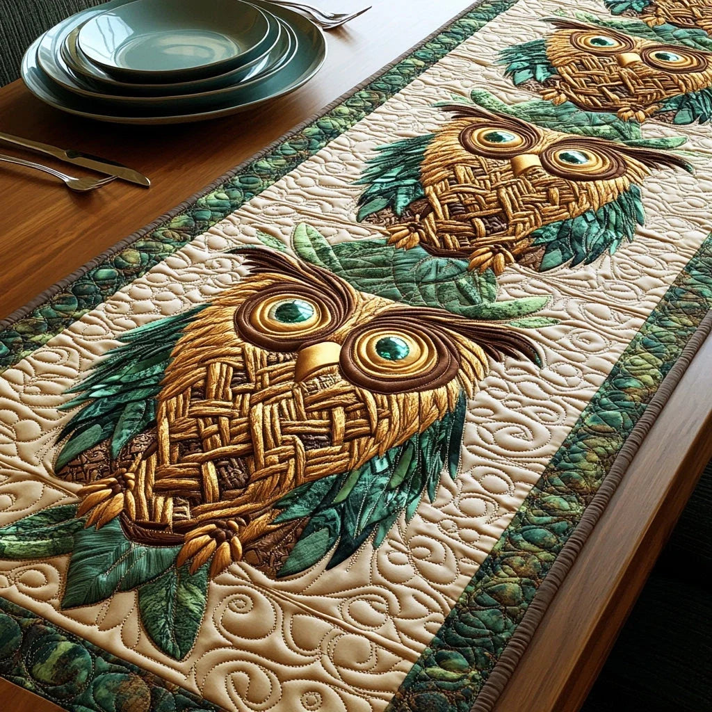 Celtic Owl Watcher Quilted Table Runner
