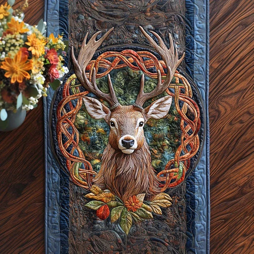 Celtic Stag Head Quilted Table Runner