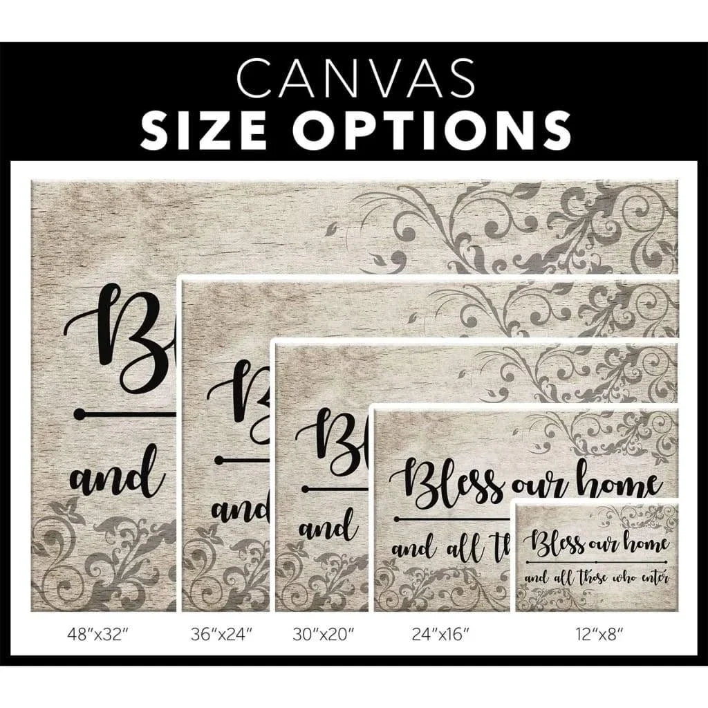 bless our home and all those who enter canvas print welcome wall art (Landscape) (view 2)