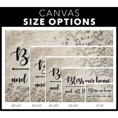 bless our home and all those who enter canvas print welcome wall art (Landscape) (view 2)