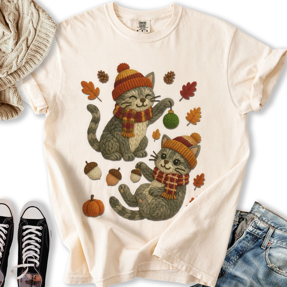 Fall Yarn Cats Relaxed Tee