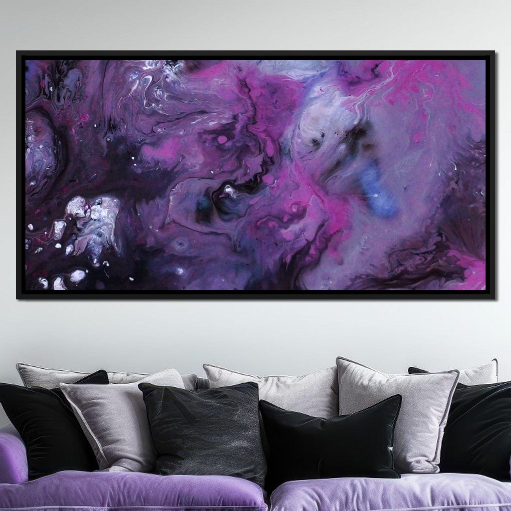 Abstract Purple & Black Canvas Wall Art