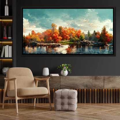 Lakefall Landscape Canvas Wall Art