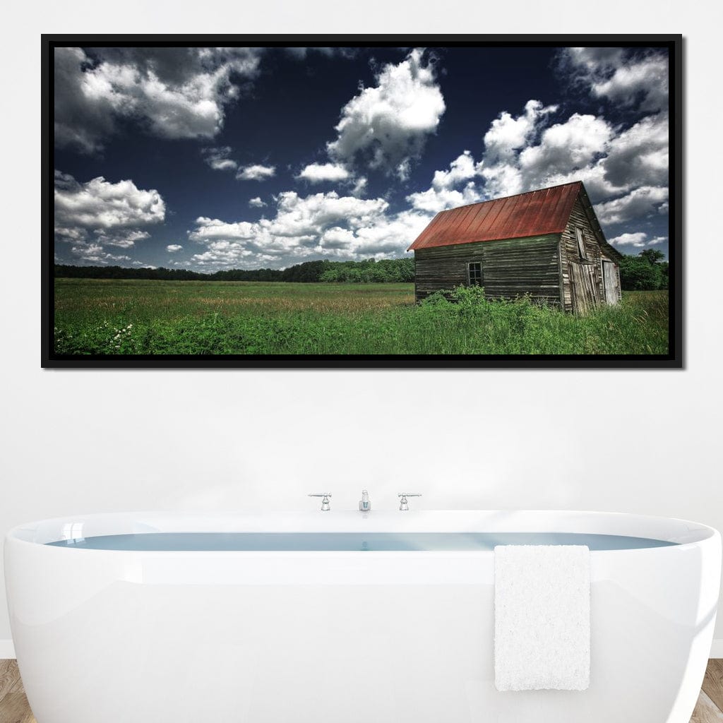 Old Barn in the Field Canvas Wall Art