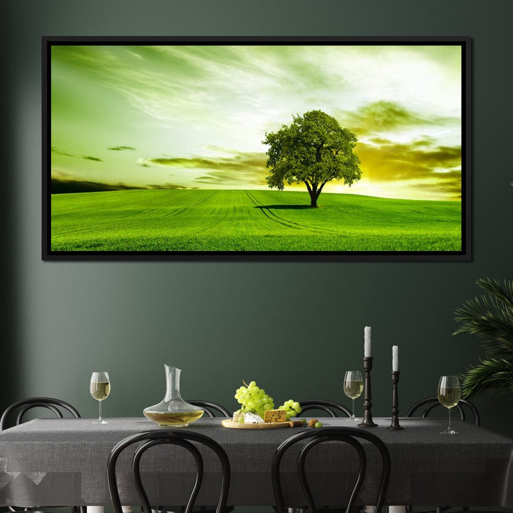 Green Prairie Canvas Wall Art