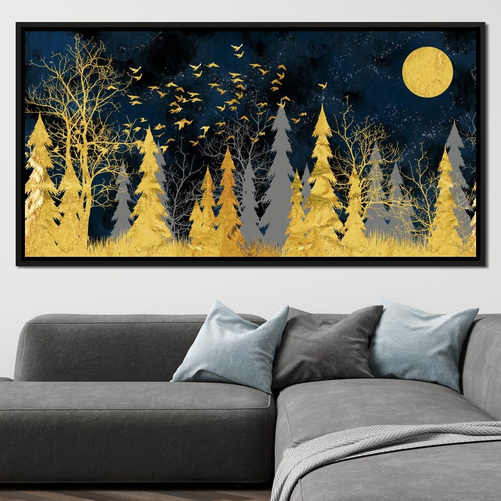 Golden Moonlight Canvas Wall Art