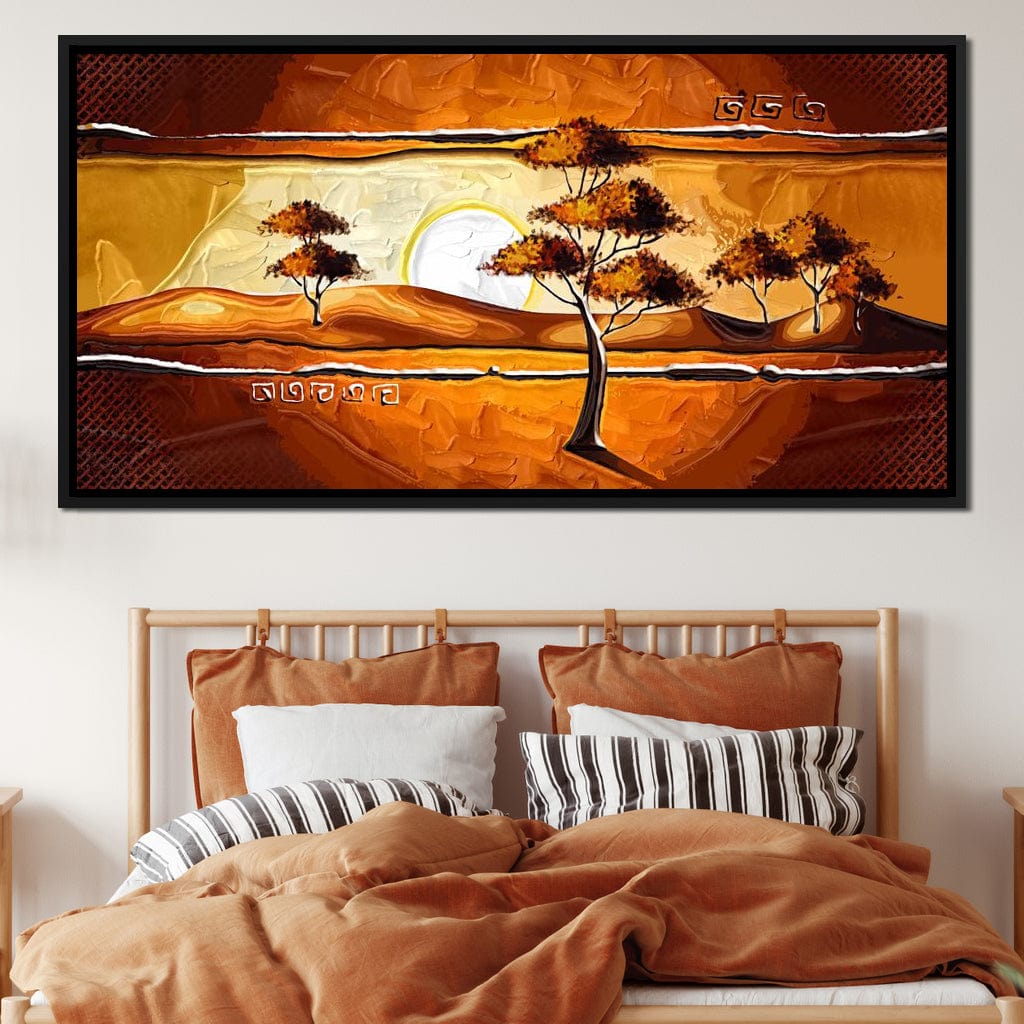 African Savanna Sunset Canvas Wall Art