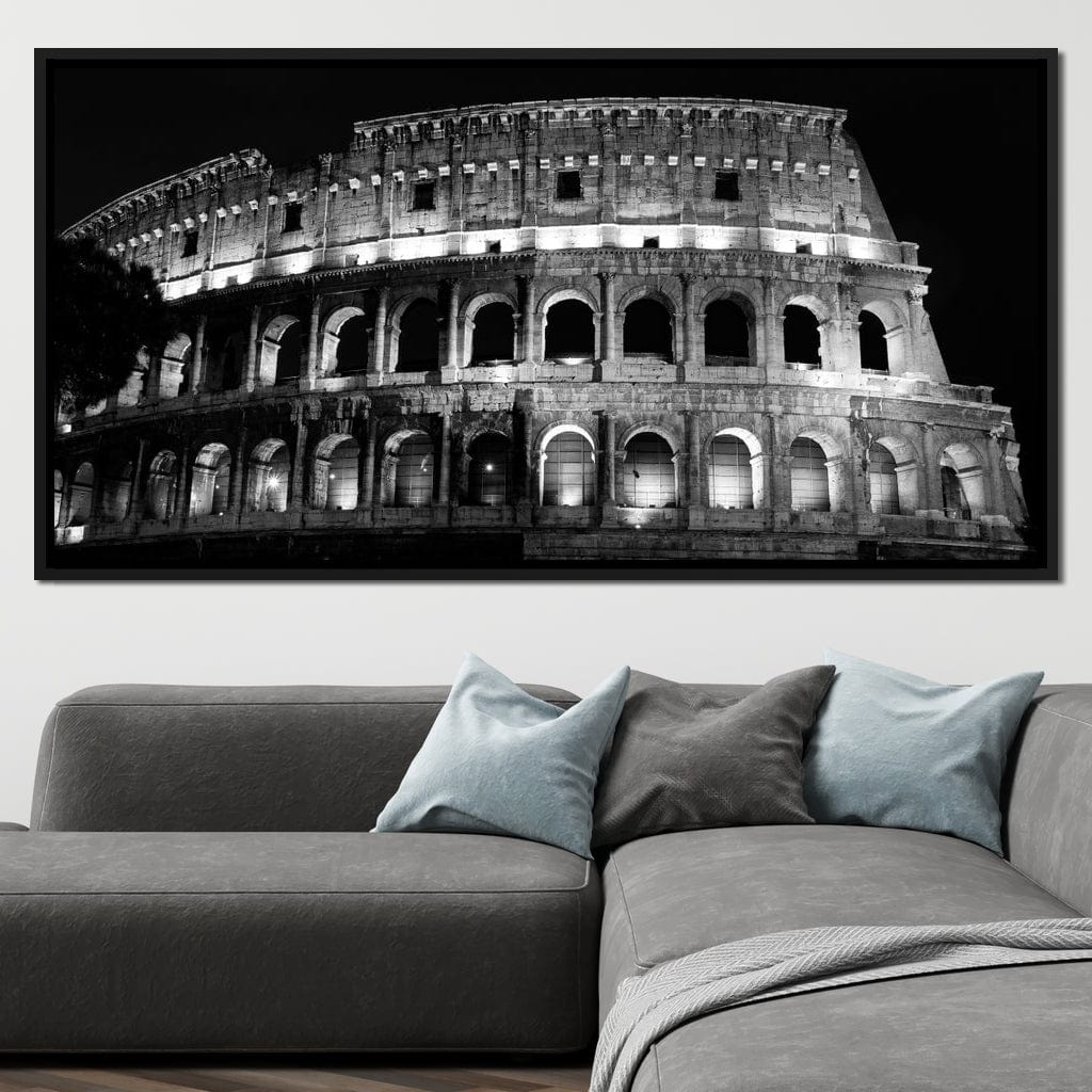 Colosseum at Night Time Canvas Wall Art