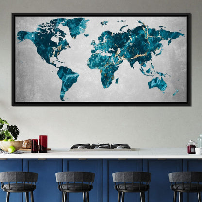 World Map 4 - Mateo Canvas Wall Art