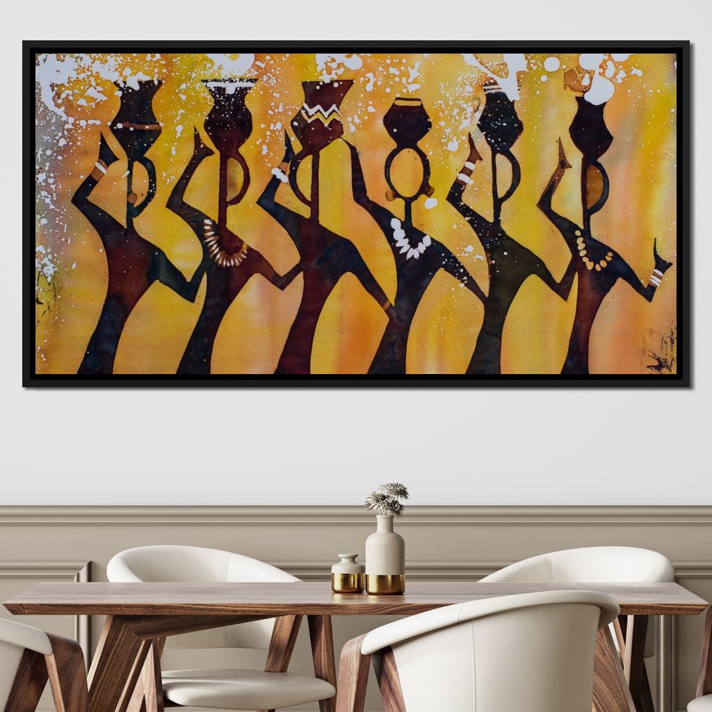 African Women with Jars Canvas Wall Art